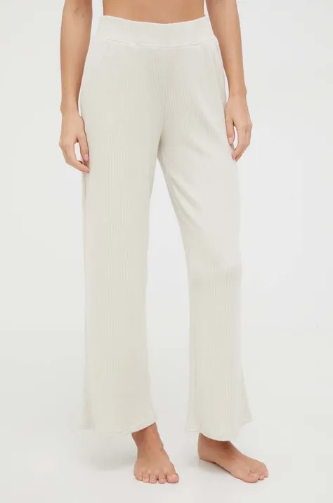 Pyžamové kalhoty Hollister Co. dámské, béžová barva