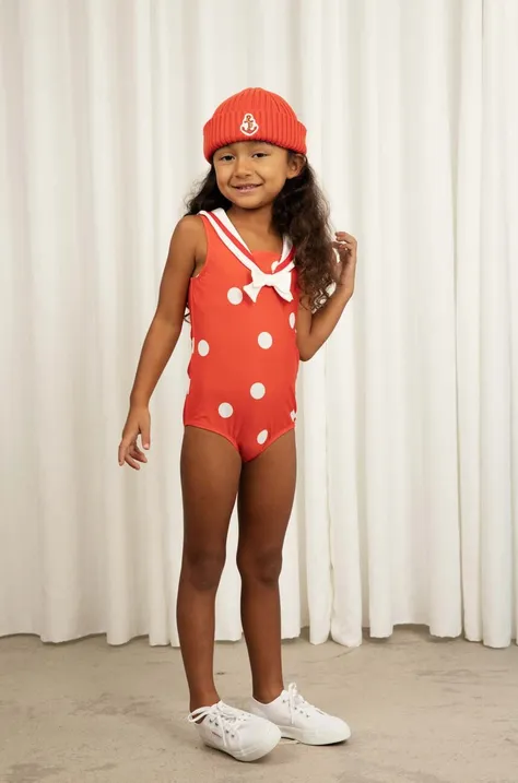 Mini Rodini costum de baie dintr-o bucată pentru copii culoarea rosu