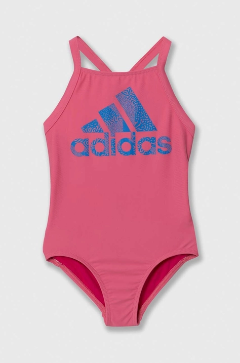 adidas Performance costum de baie copii culoarea roz