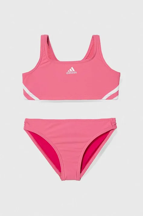 Dječji dvodijelni kupaći kostim adidas Performance boja: ružičasta