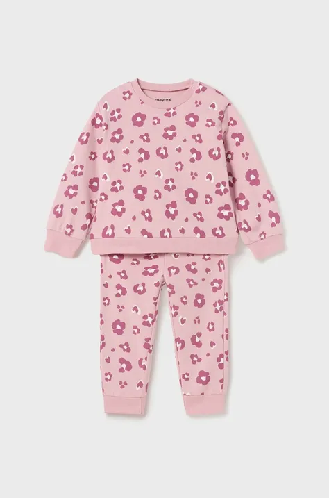 Mayoral piżama niemowlęca kolor różowy wzorzysta
