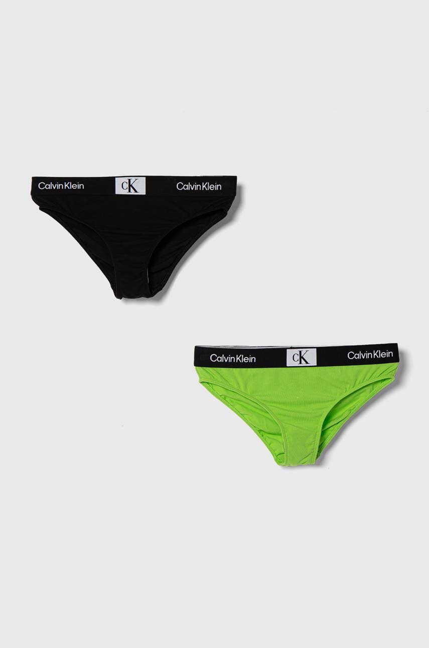 Calvin Klein Underwear figi dziecięce 2-pack kolor zielony