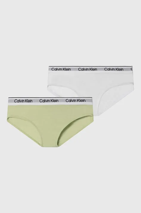 Calvin Klein Underwear figi dziecięce 2-pack kolor zielony