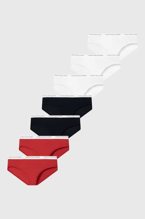 Detské nohavičky Tommy Hilfiger 7-pak červená farba