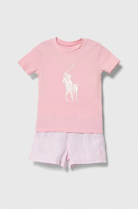 Παιδική πιτζάμα Polo Ralph Lauren χρώμα: ροζ