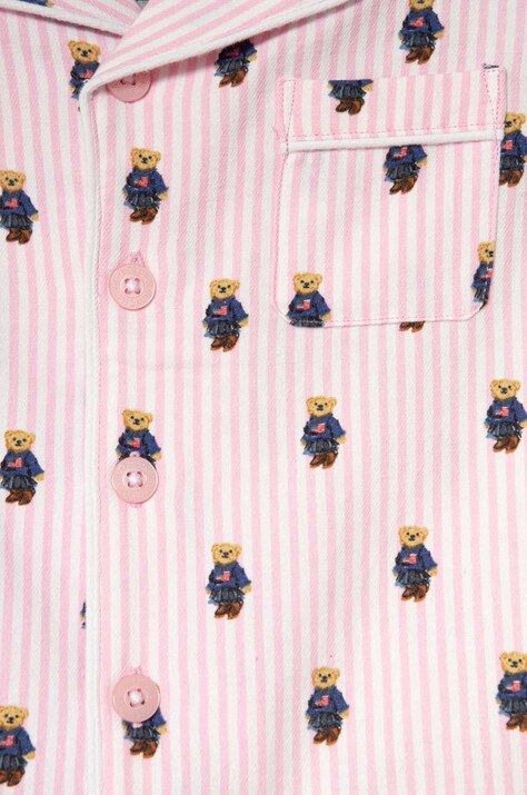 Дитяча бавовняна піжама Polo Ralph Lauren — AW23-BIG030, рожевий — фото 3