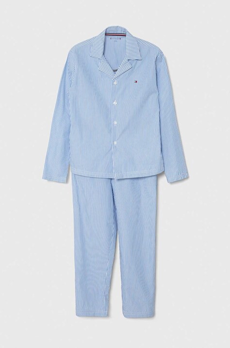 Pidžama Tommy Hilfiger boja: plava, s uzorkom