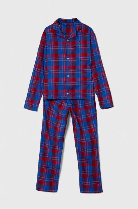 Tommy Hilfiger piżama dziecięca kolor niebieski wzorzysta