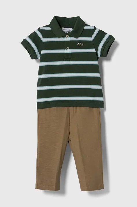 Pižama za dojenčka Lacoste zelena barva