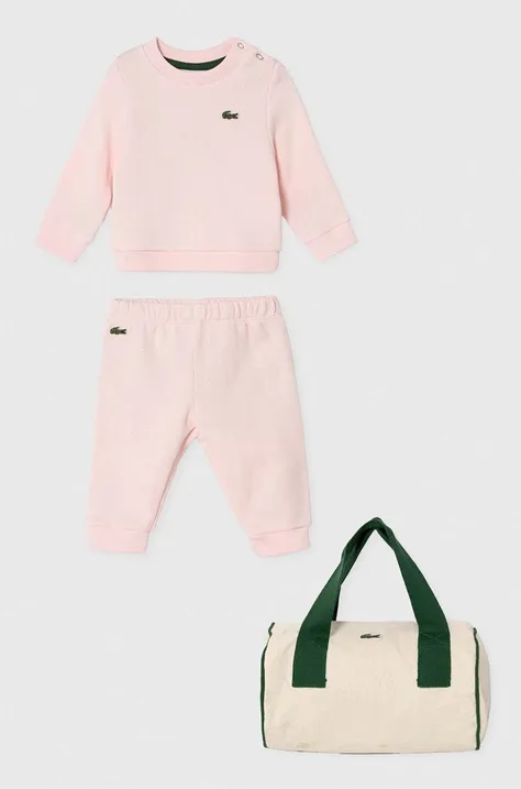 Lacoste dres niemowlęcy kolor różowy