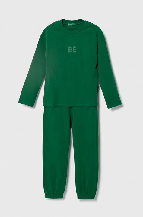 Παιδική πιτζάμα United Colors of Benetton χρώμα: πράσινο