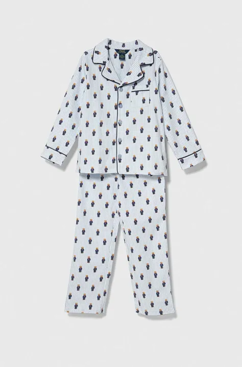 Polo Ralph Lauren piżama bawełniana dziecięca kolor niebieski wzorzysta