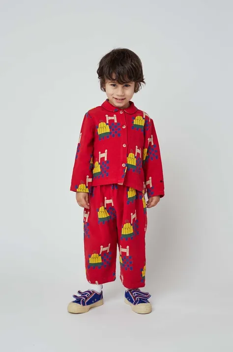 Bobo Choses piżama niemowlęca kolor czerwony wzorzysta