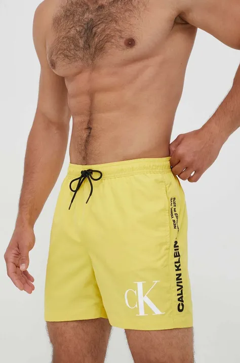 Calvin Klein szorty kąpielowe kolor żółty