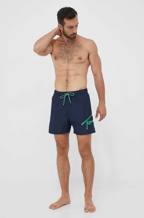 Kratke hlače za kupanje Tommy Hilfiger boja: tamno plava