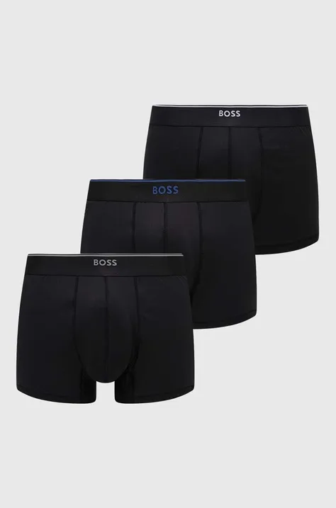 Boksarice BOSS 3-pack moški, črna barva