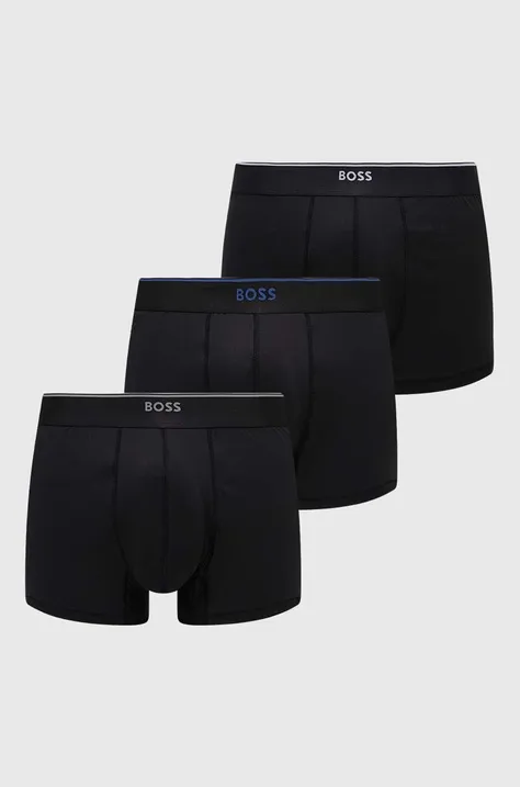 Bokserice BOSS 3-pack za muškarce, boja: crna