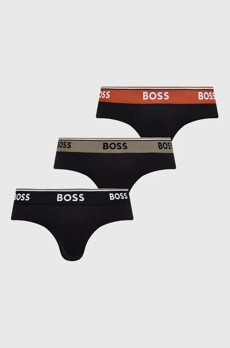 Slip gaćice BOSS 3-pack za muškarce, boja: crna