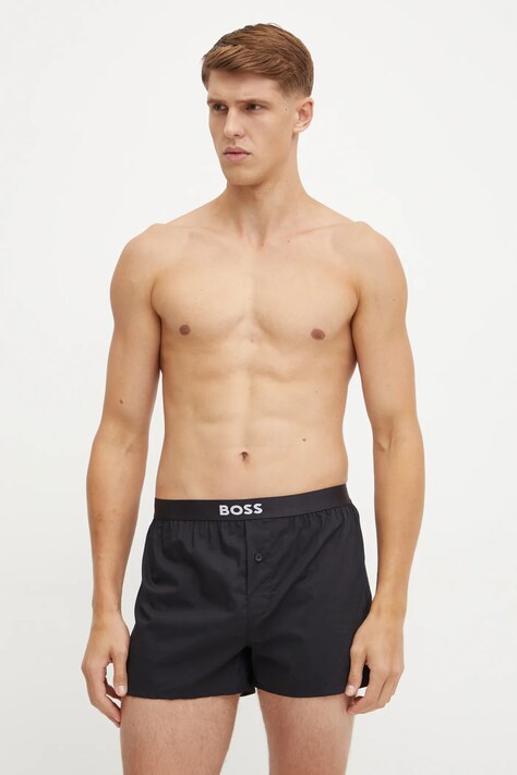 Bavlněné boxerky BOSS 2-pack černá barva