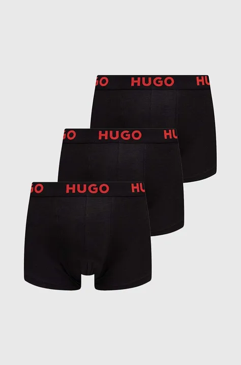 HUGO bokserki 3-pack męskie kolor czarny
