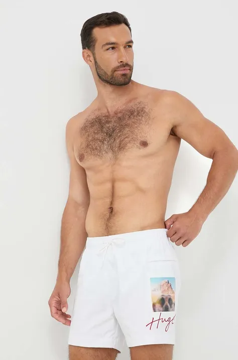 Kratke hlače za kupanje HUGO boja: bijela