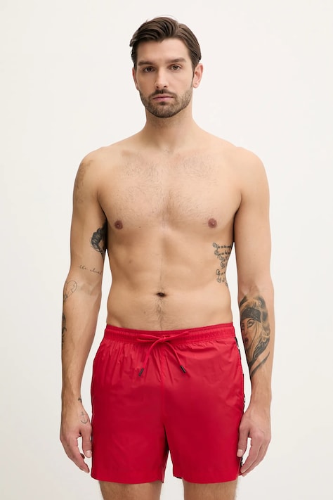 HUGO szorty kąpielowe kolor czerwony