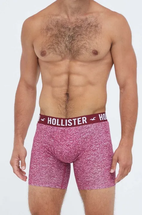 Hollister Co. bokserki 3-pack męskie kolor bordowy