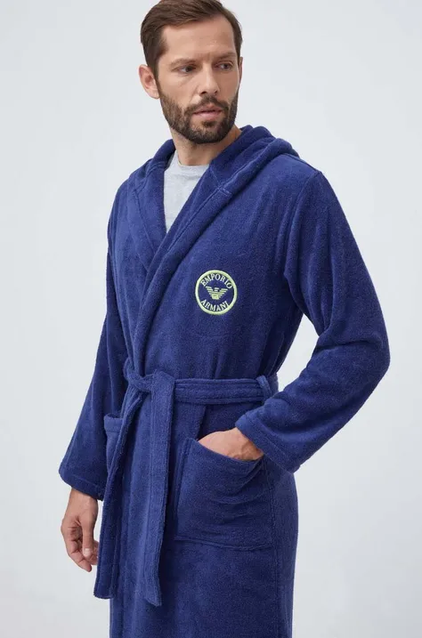 Kopalni plašč Emporio Armani Underwear mornarsko modra barva