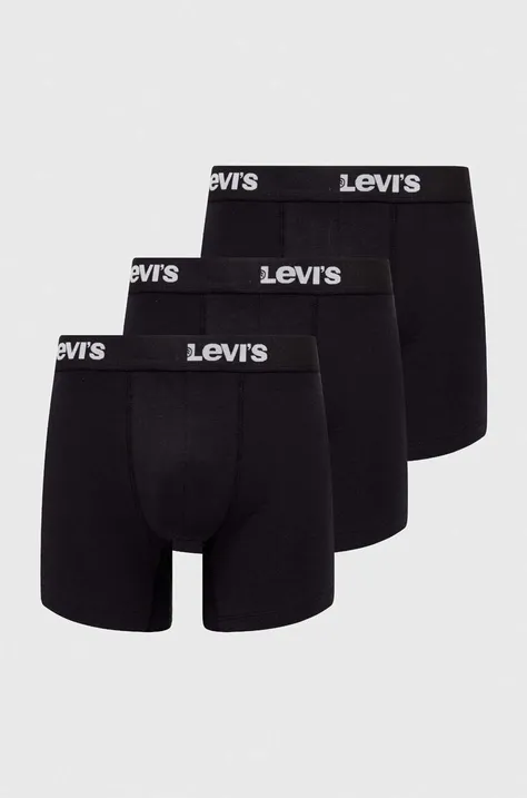 Μποξεράκια Levi's 3-pack χρώμα: μαύρο