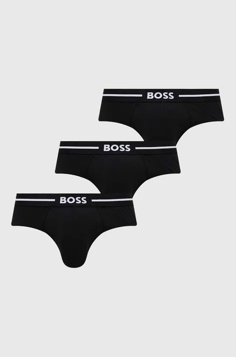 Slip gaćice BOSS 3-pack za muškarce, boja: crna