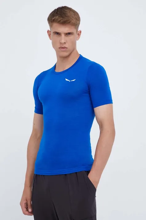 Funkcionalna kratka majica Salewa Zebru Fresh mornarsko modra barva