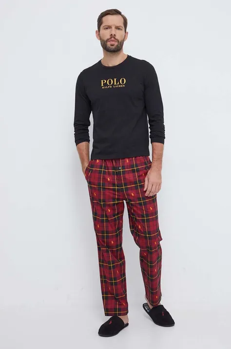 Хлопковая пижама Polo Ralph Lauren узор