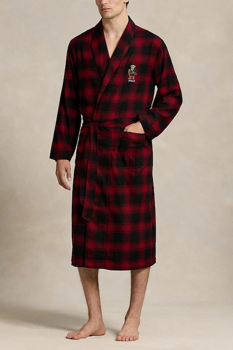 Bavlněný župan Polo Ralph Lauren zelená barva, 714915986