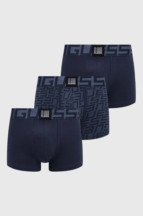 Boksarice Guess 3-pack moški, mornarsko modra barva