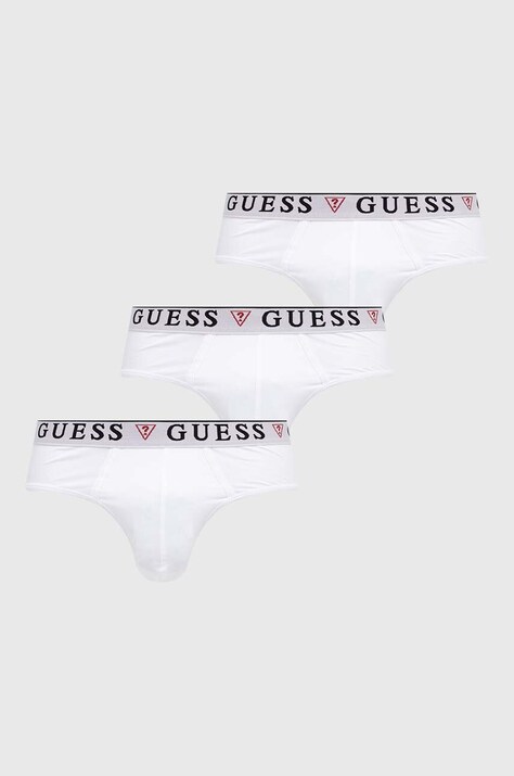 Slipy Guess 3-pak BRIAN pánske, biela farba, U97G00 KCD31