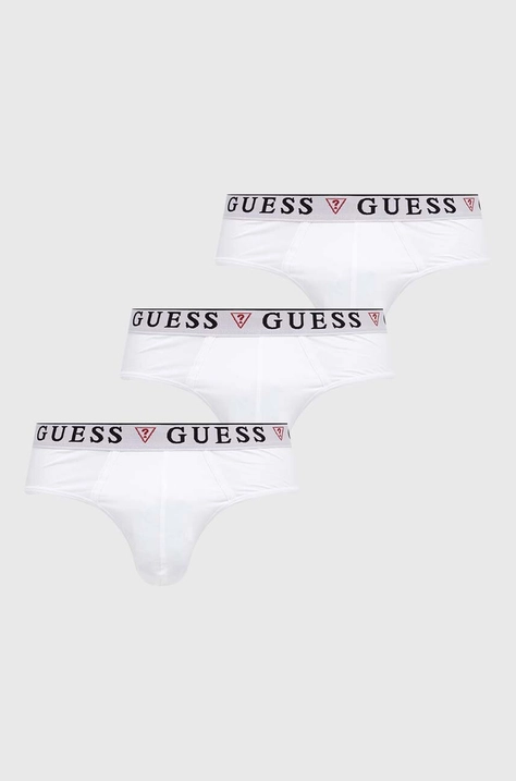 Slip gaćice Guess 3-pack za muškarce, boja: bijela