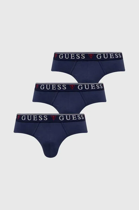 Slip gaćice Guess 3-pack za muškarce, boja: tamno plava