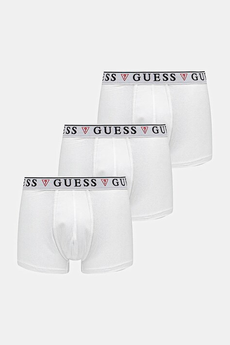 Guess boxeri 3-pack barbati, culoarea alb