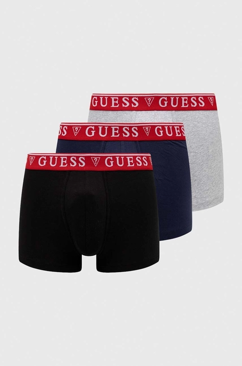 Boxerky Guess BRIAN 3-pack pánské, šedá barva, U97G01 KCD31