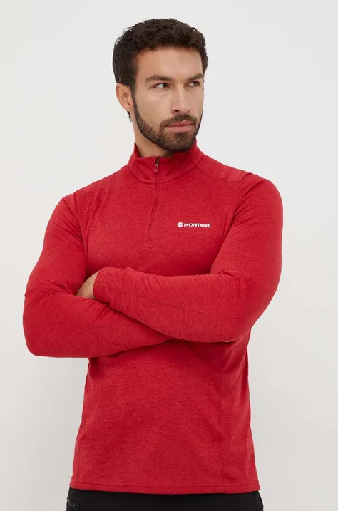 Funkčné tričko s dlhým rukávom Montane Dart Zip červená farba, MDRZN