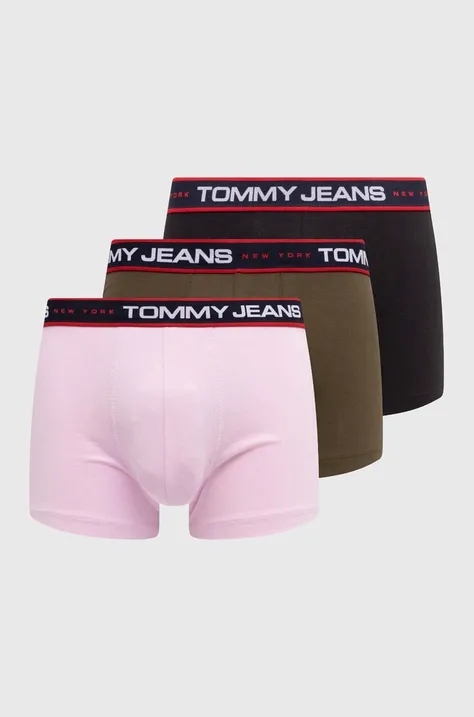 Boxerky Tommy Jeans 3-pak pánske, čierna farba