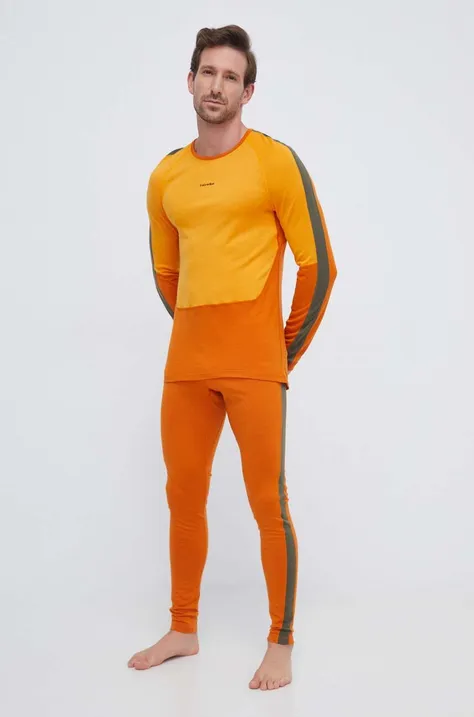 Funkcionalna majica z dolgimi rokavi Icebreaker 200 Sonebula oranžna barva