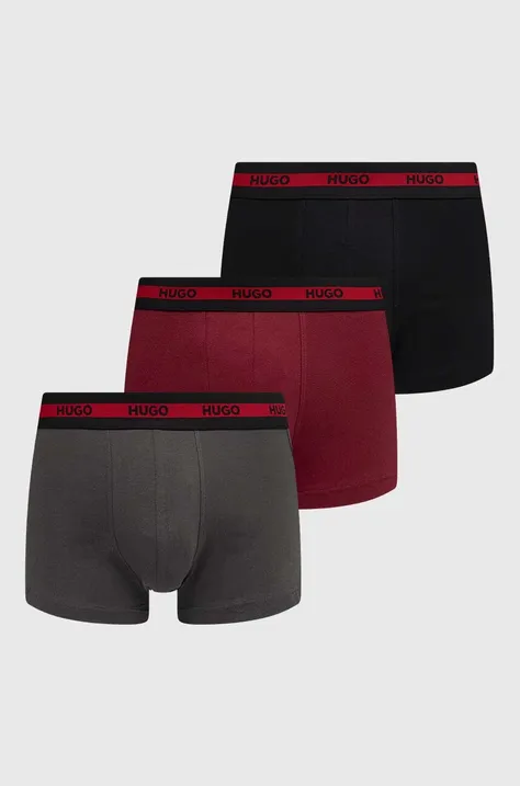 HUGO boxeri 3-pack bărbați, culoarea gri 50503083