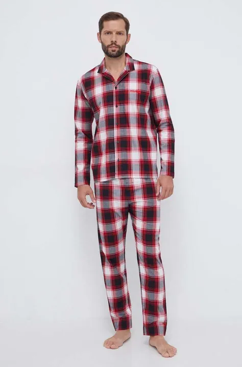 Bavlnené pyžamo HUGO vzorovaná