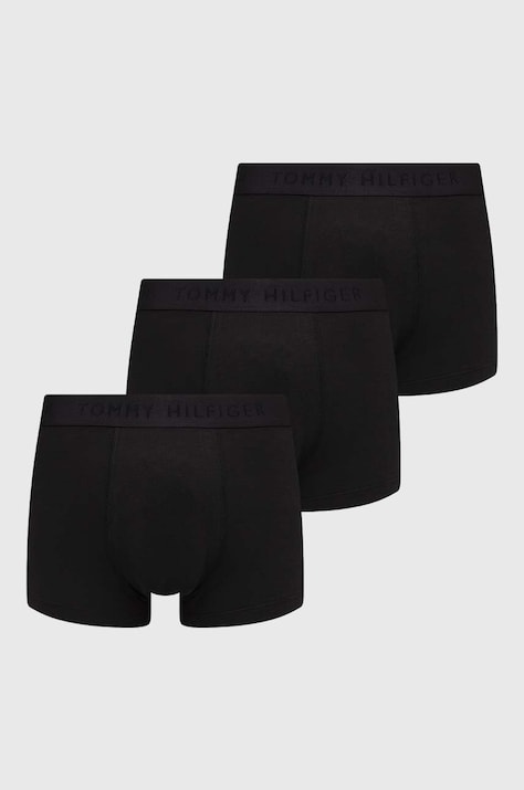 Boxerky Tommy Hilfiger 3-pak pánske,čierna farba,UM0UM02760