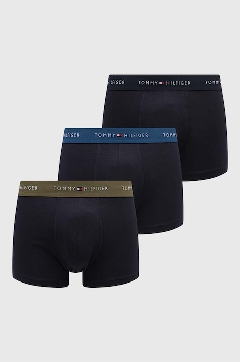 Boxerky Tommy Hilfiger 3-pak pánske, tmavomodrá farba, UM0UM02763