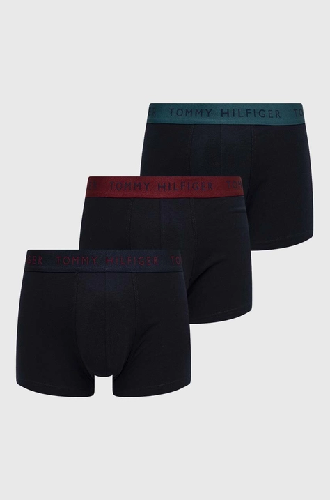 Boxerky Tommy Hilfiger 3-pack pánské, tmavomodrá barva