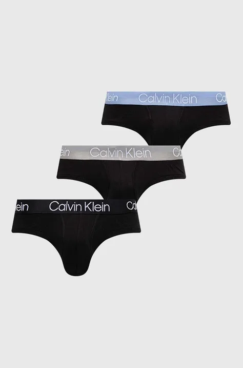 Slipy Calvin Klein Underwear 3-pak pánske,zelená farba,000NB2969A