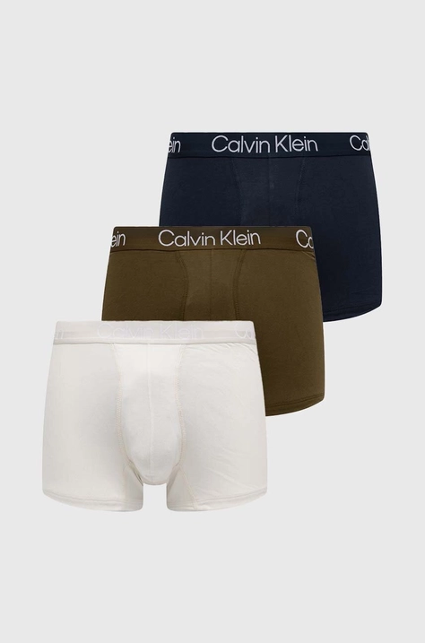 Boxerky Calvin Klein Underwear 3-pack pánské, zelená barva, 000NB2970A