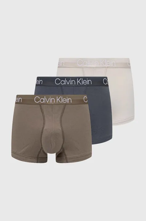 Boksarice Calvin Klein Underwear 3-pack moški, zelena barva